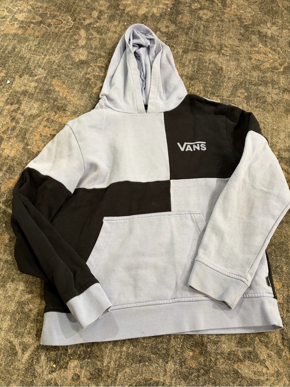 Vans Kids Colorblock Hoodie in Light Blue and Black